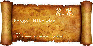 Mangol Nikander névjegykártya